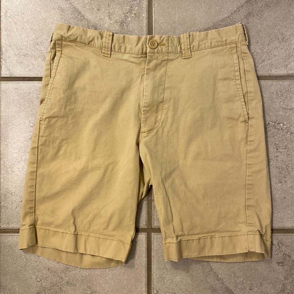 J. Crew 30W Flex Chino Flat Front Shorts Belt Loops Pockets Zipper